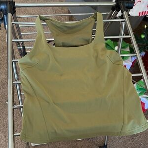 Lululemon Olive Green Women's tank Top full length size 12